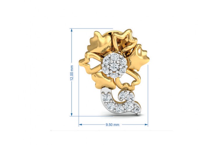 Flora designer diamond pendant, ring & earring set in 14k hallmarked gold